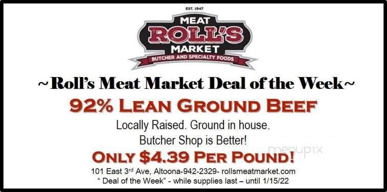 Roll's Meat Market - Altoona, PA menu_pic