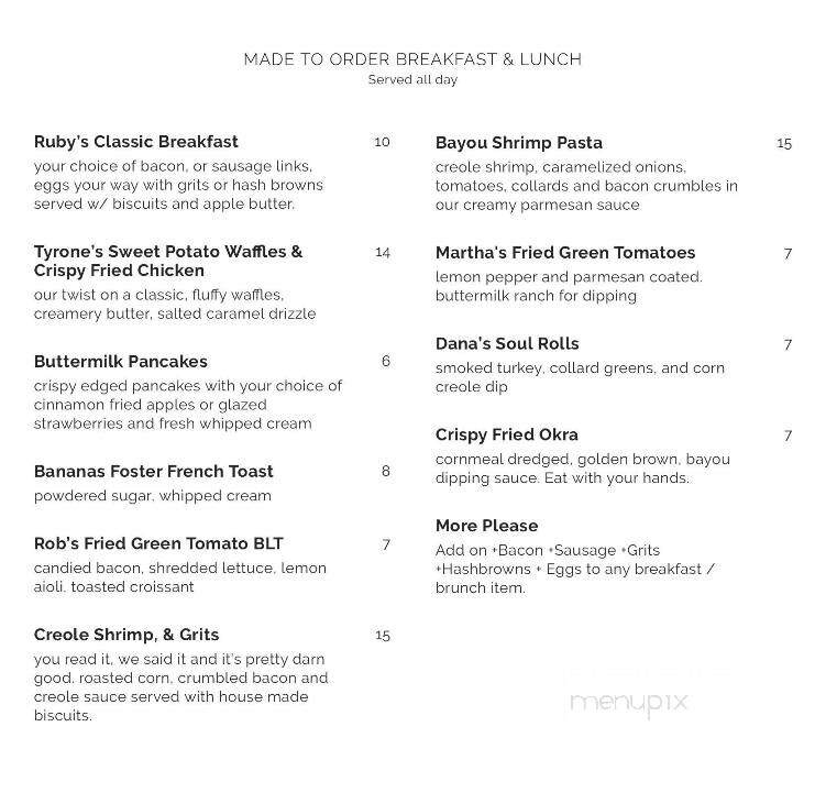 Ruby's Southern Comfort Kitchen - Bowie, MD menu_pic