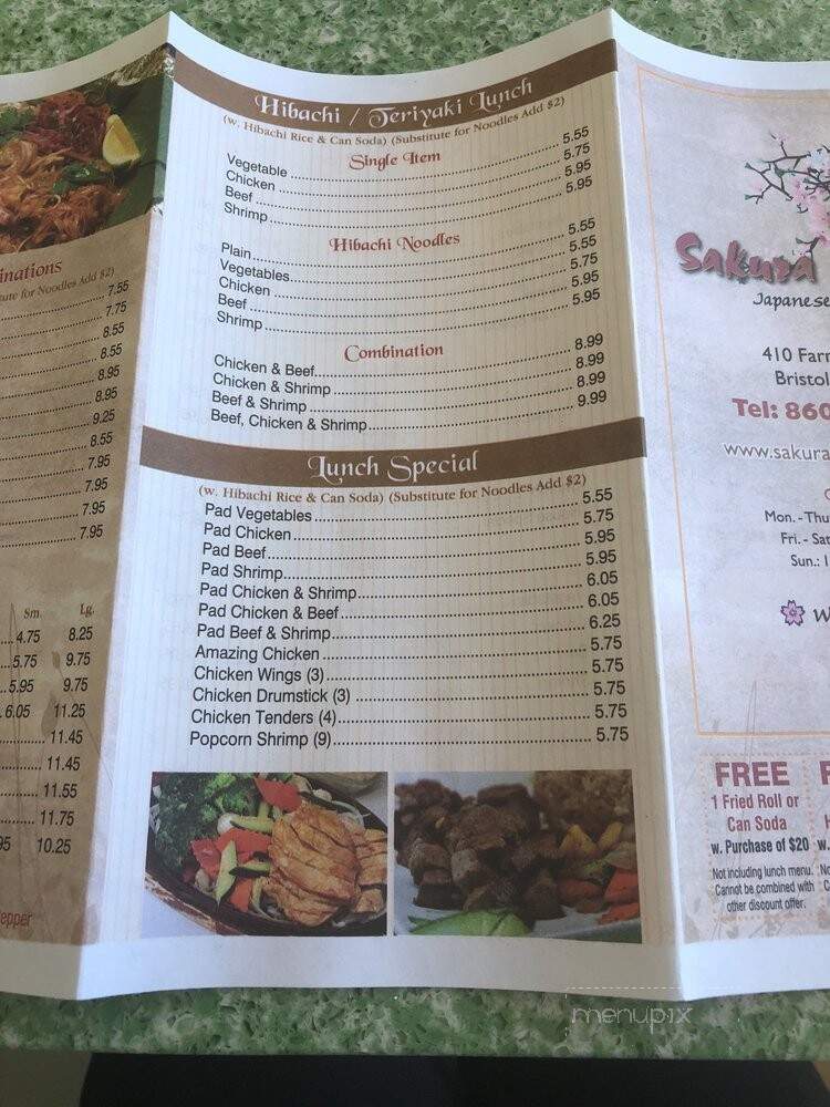 Sakura Kitchen - Bristol, CT menu_pic