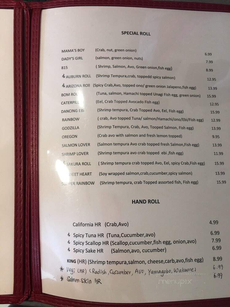 Sakura Sushi - Auburn, CA menu_pic