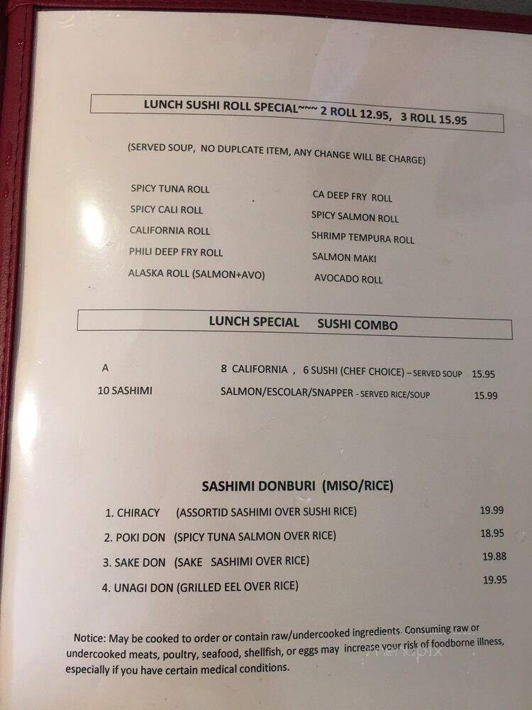 Sakura Sushi - Auburn, CA menu_pic