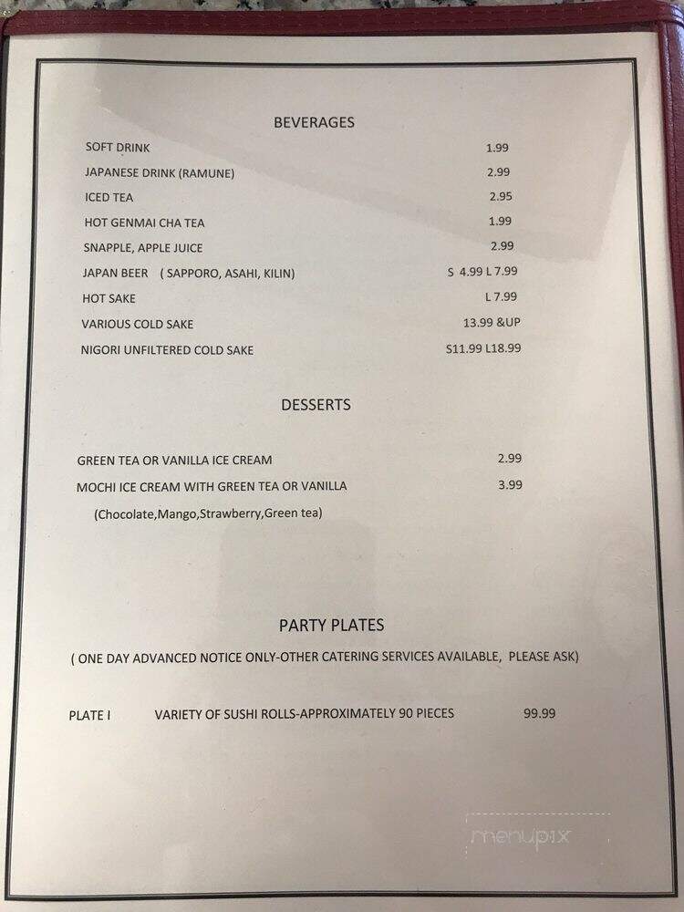 Sakura Sushi - Auburn, CA menu_pic