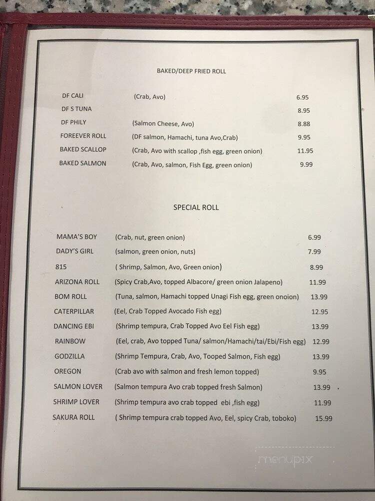 Sakura Sushi - Auburn, CA menu_pic