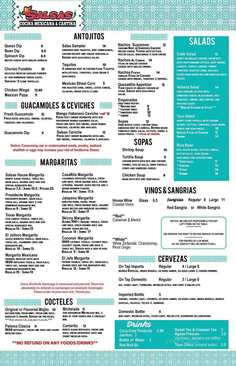 Salsas Cocina Mexicana - Titusville, FL menu_pic