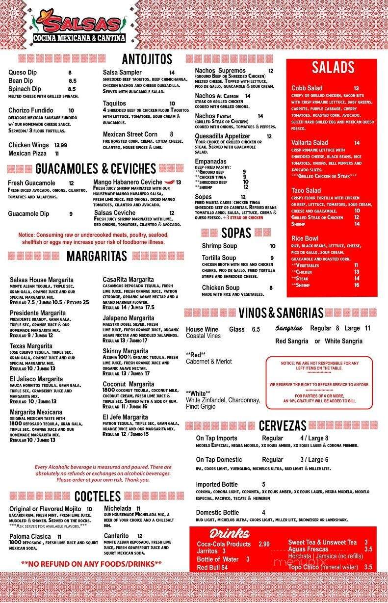 Salsas Cocina Mexicana - Titusville, FL menu_pic
