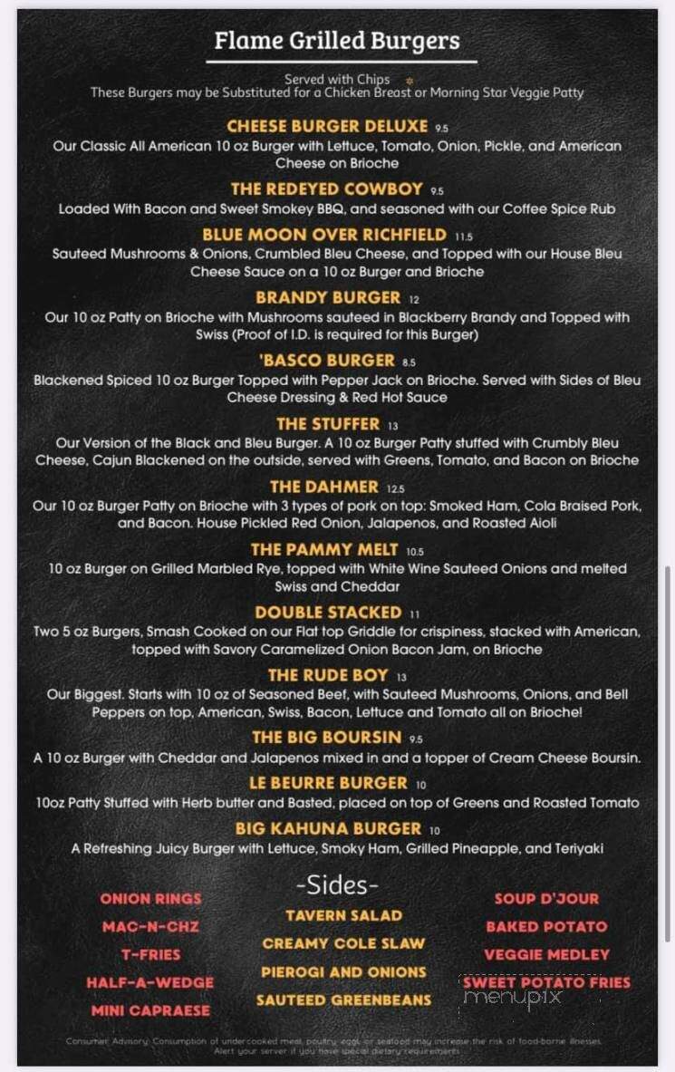 Teschner's Tavern - Richfield, OH menu_pic