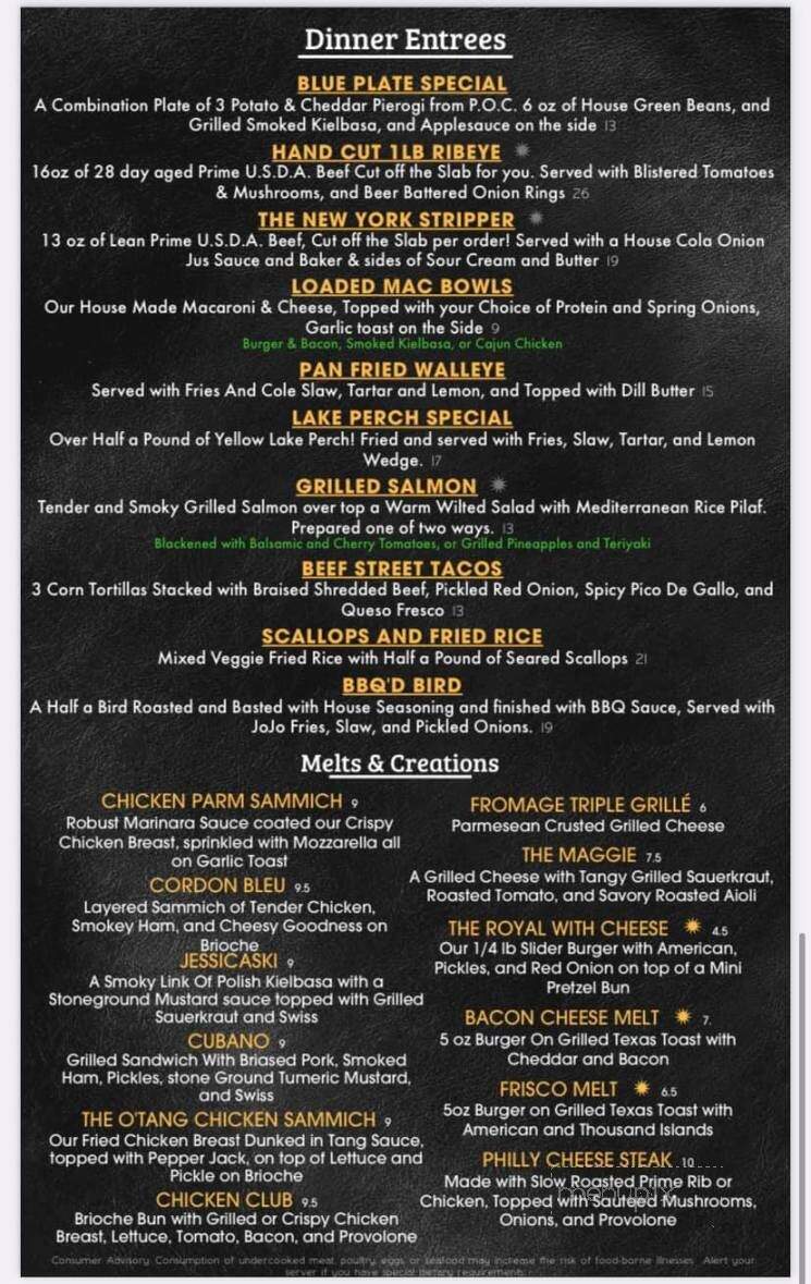 Teschner's Tavern - Richfield, OH menu_pic