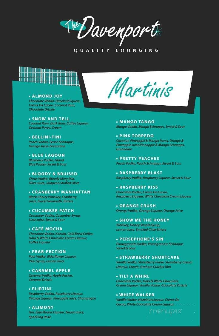 Davenport Lounge - Houston, TX menu_pic