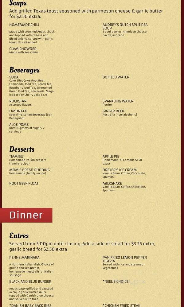 Paradise Valley Cafe - Anza, CA menu_pic