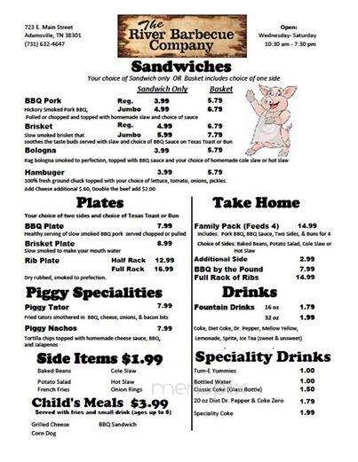The River Barbecue Company - Adamsville, TN menu_pic