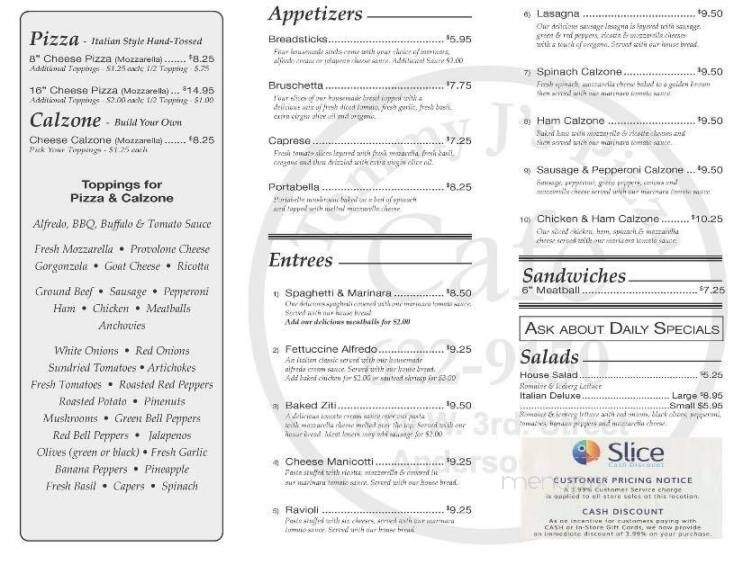 Tommy J's Pizza - Anderson, IN menu_pic
