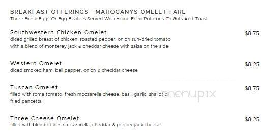 Mahogany's at the Crowne Plaza - Knoxville, TN menu_pic