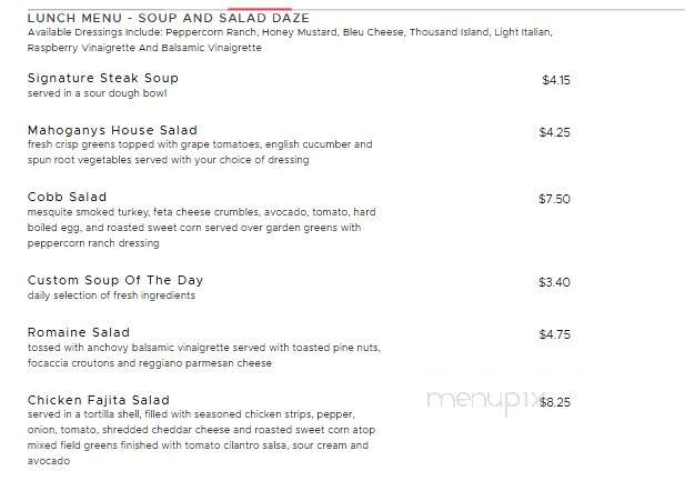 Mahogany's at the Crowne Plaza - Knoxville, TN menu_pic