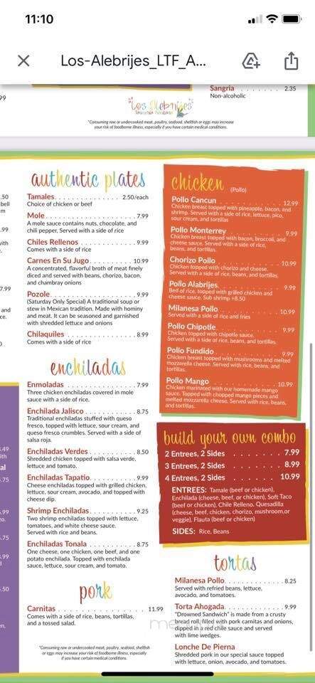 Los Alebrijes - Atoka, TN menu_pic