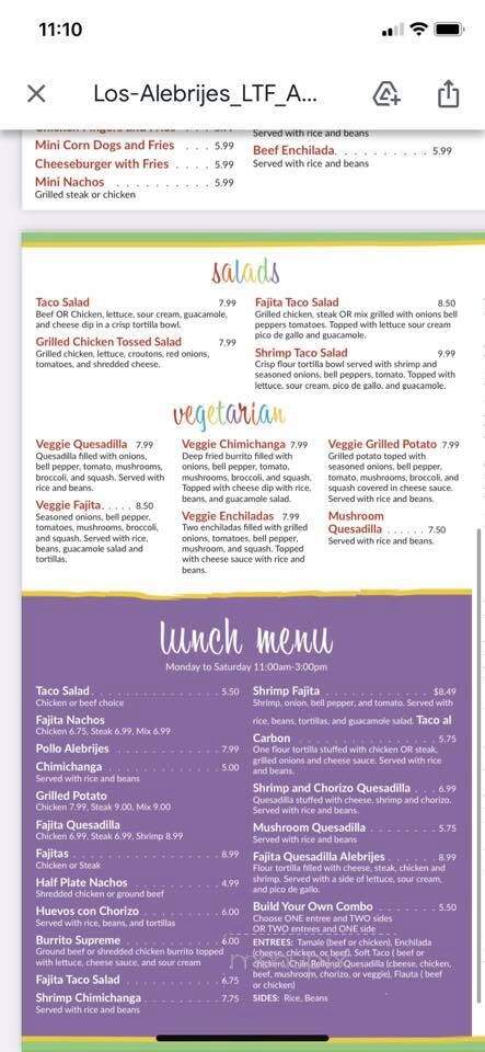 Los Alebrijes - Atoka, TN menu_pic