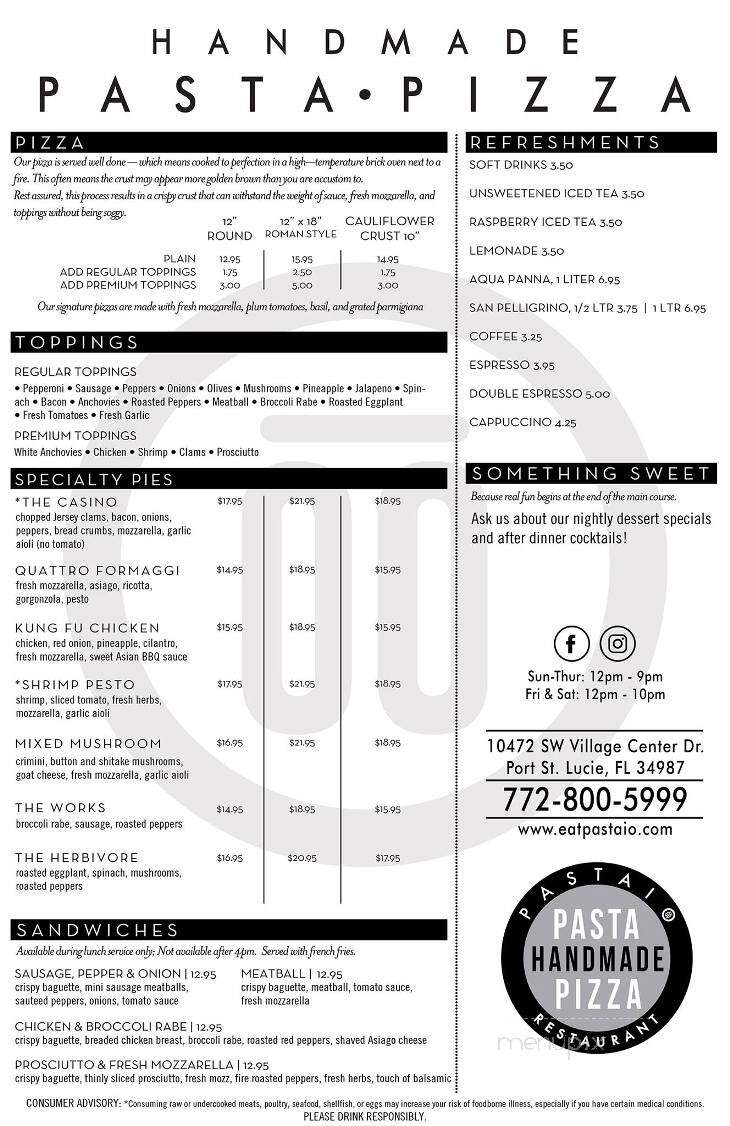 Pastaio - Port St. Lucie, FL menu_pic