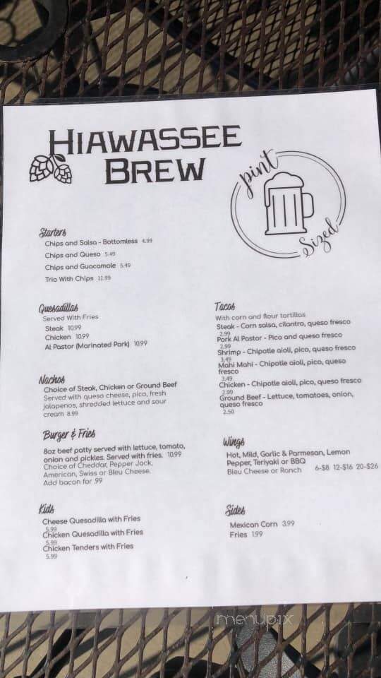 Hiawassee Brew - Hiawassee, GA menu_pic