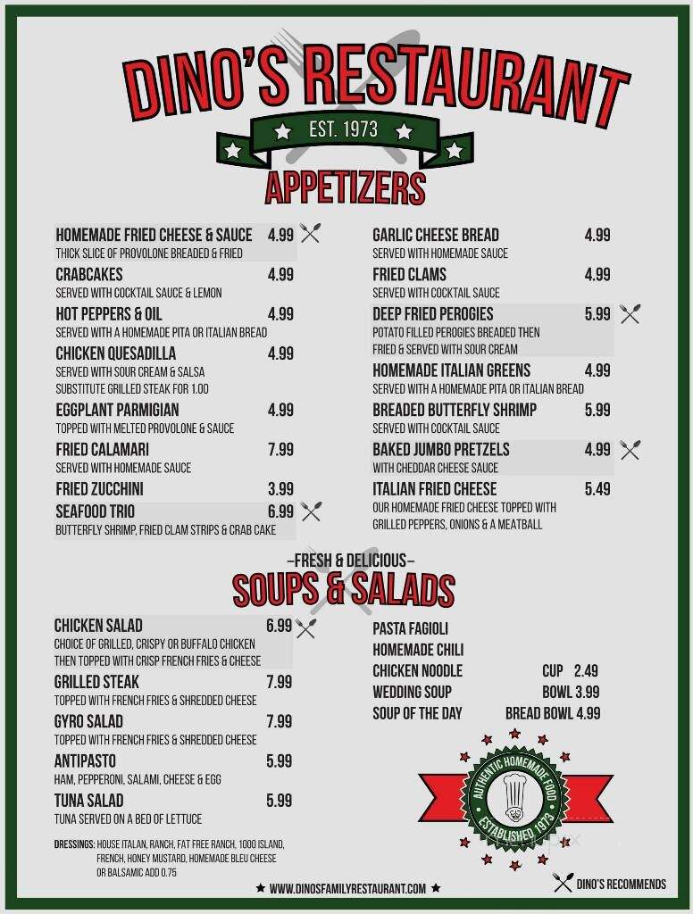 Dino's Italian Restaurant & Pizza - North Jackson, OH menu_pic