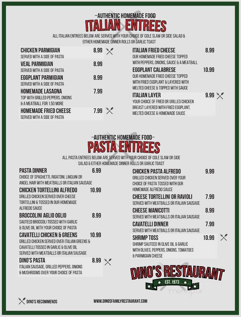 Dino's Italian Restaurant & Pizza - North Jackson, OH menu_pic