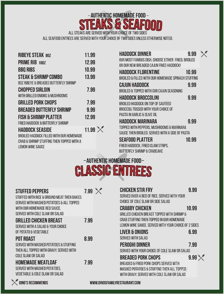 Dino's Italian Restaurant & Pizza - North Jackson, OH menu_pic