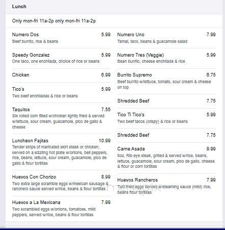 Ticos Mex Mex - Chaumont, NY menu_pic