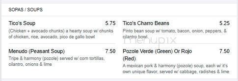 Ticos Mex Mex - Chaumont, NY menu_pic
