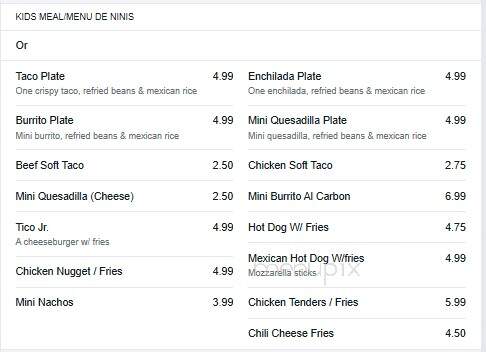 Ticos Mex Mex - Chaumont, NY menu_pic