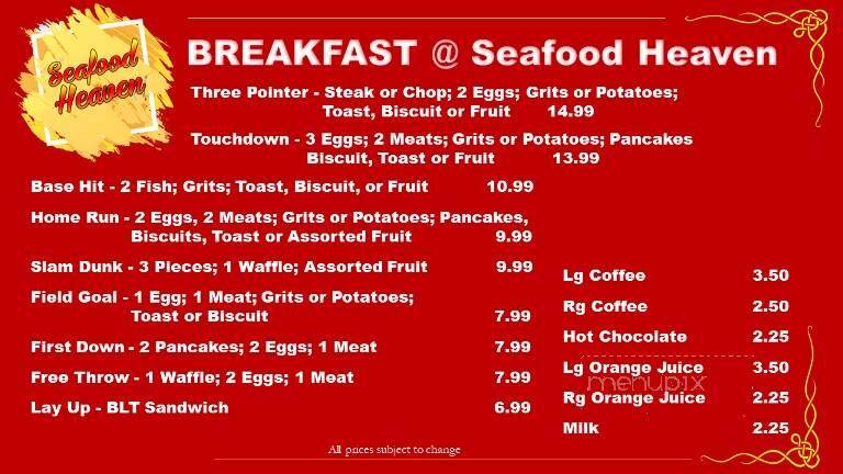 Seafood Heaven - Houston, TX menu_pic