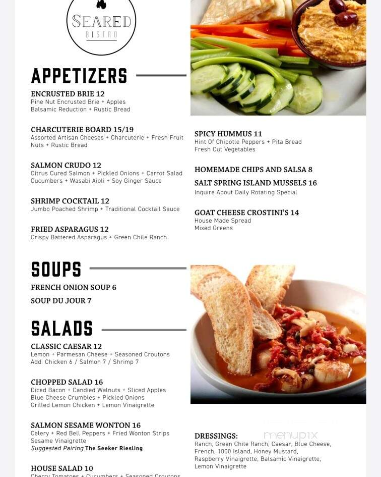 Seared - Albuquerque, NM menu_pic