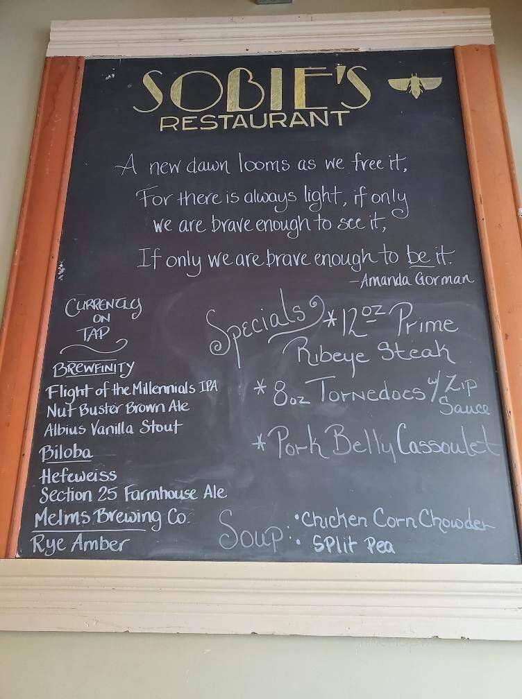 Sobie's Restaurant - Oconomowoc, WI menu_pic