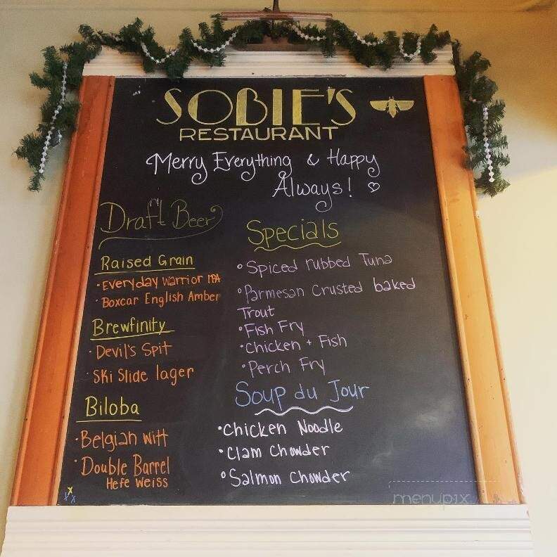 Sobie's Restaurant - Oconomowoc, WI menu_pic