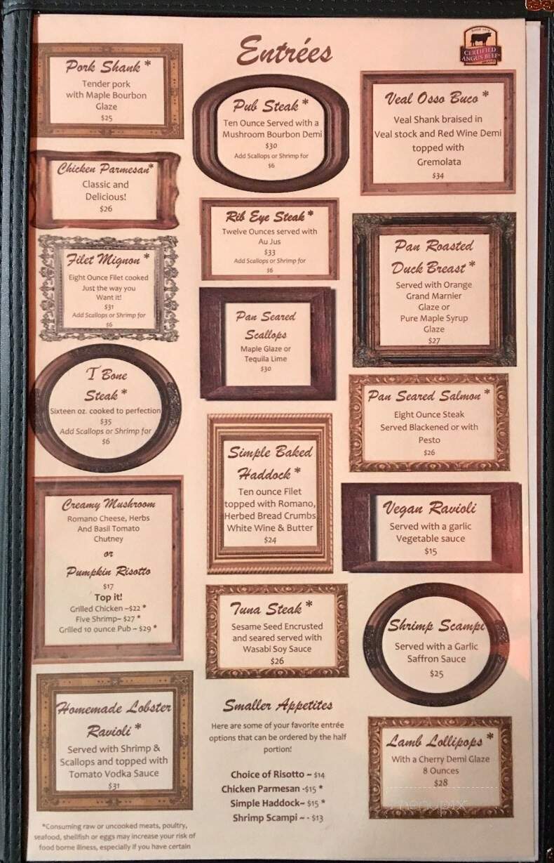 Murphy's Steakhouse - Pittsburg, NH menu_pic