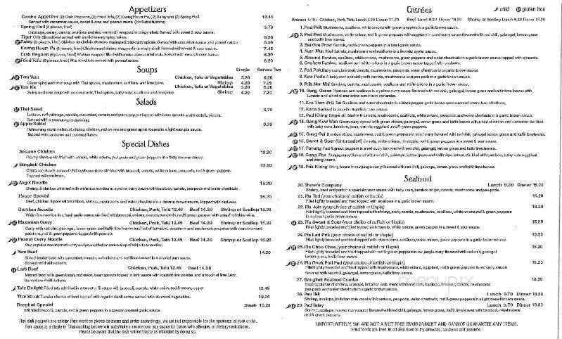 Bangkok Flavor - Kalamazoo, MI menu_pic