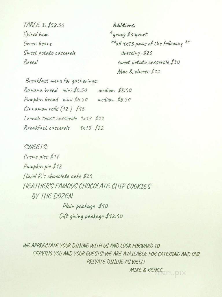 Sunset Restaurant - Franklin, NC menu_pic