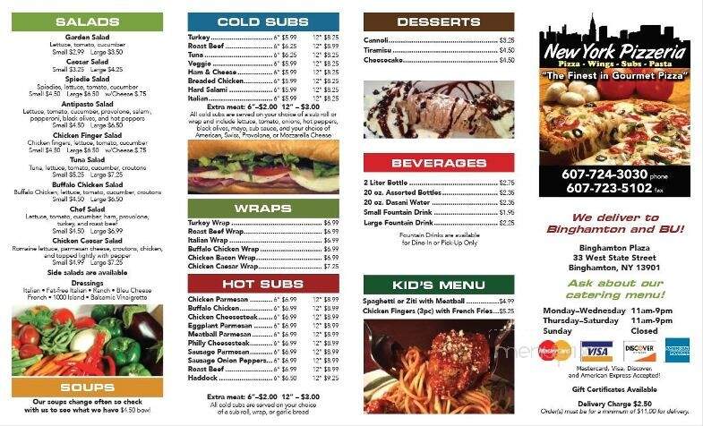 New York Chefs - Binghamton, NY menu_pic