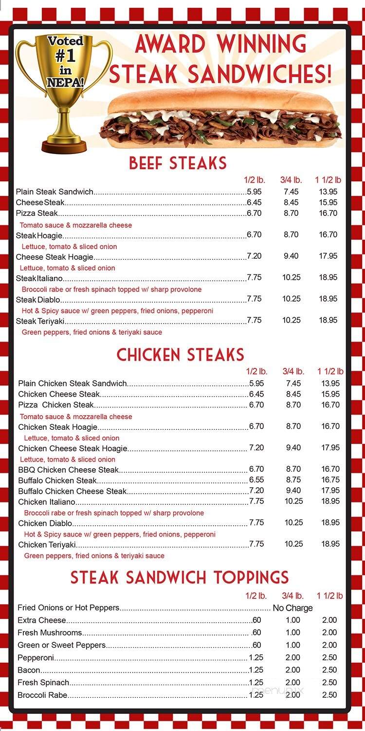 Bobby-O's Fun Family Restaurant - Dupont, PA menu_pic
