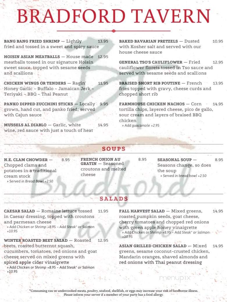 Bradford Tavern - Rowley, MA menu_pic