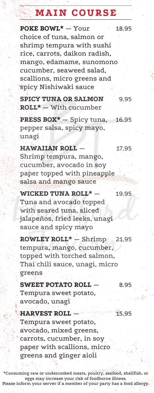 Bradford Tavern - Rowley, MA menu_pic