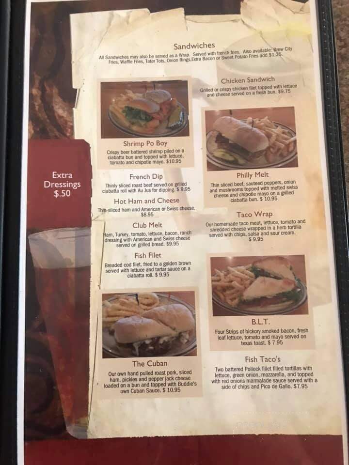 Buddies Bar & Grill - Hancock, MN menu_pic