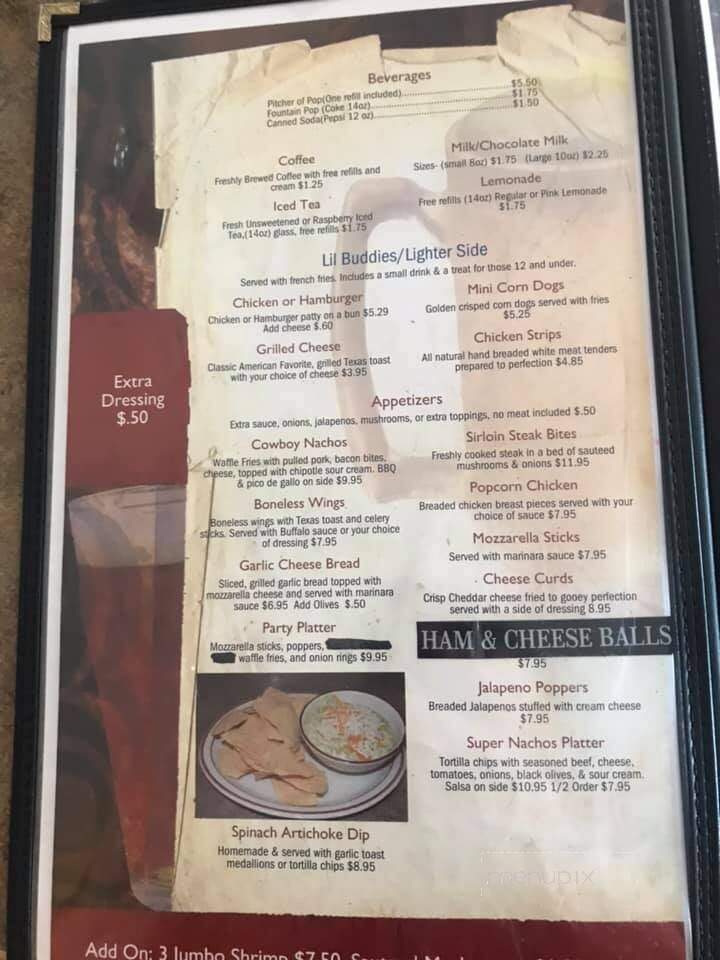 Buddies Bar & Grill - Hancock, MN menu_pic