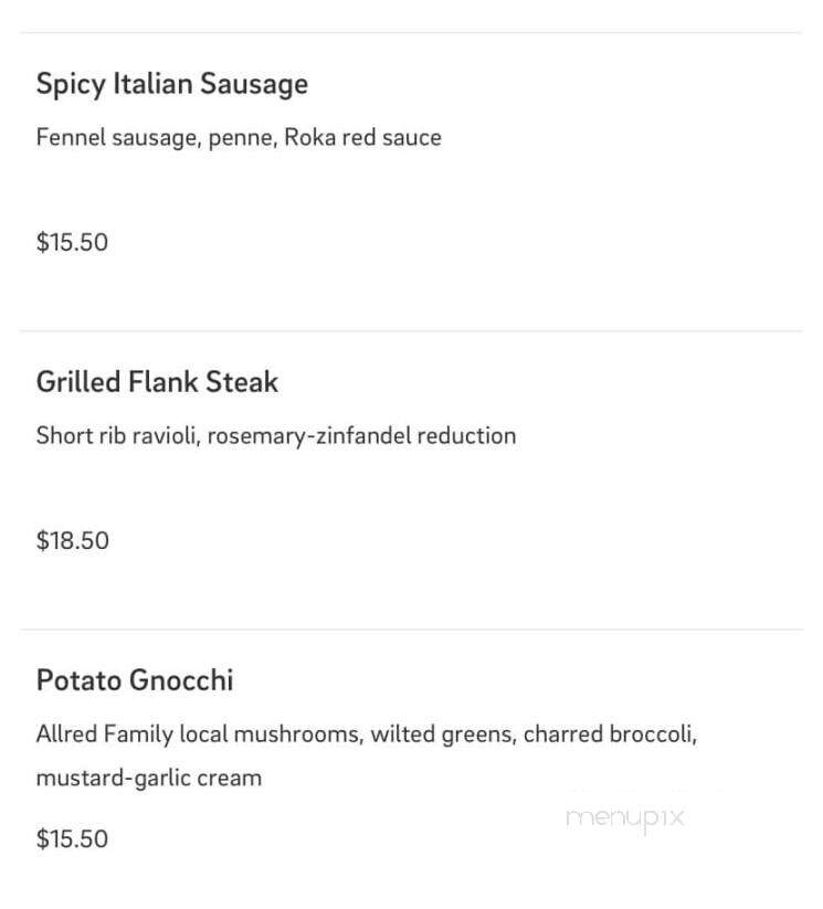 Cafe Roka - Bisbee, AZ menu_pic