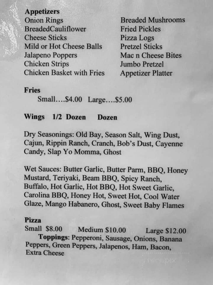 Cool Water saloon - Apollo, PA menu_pic