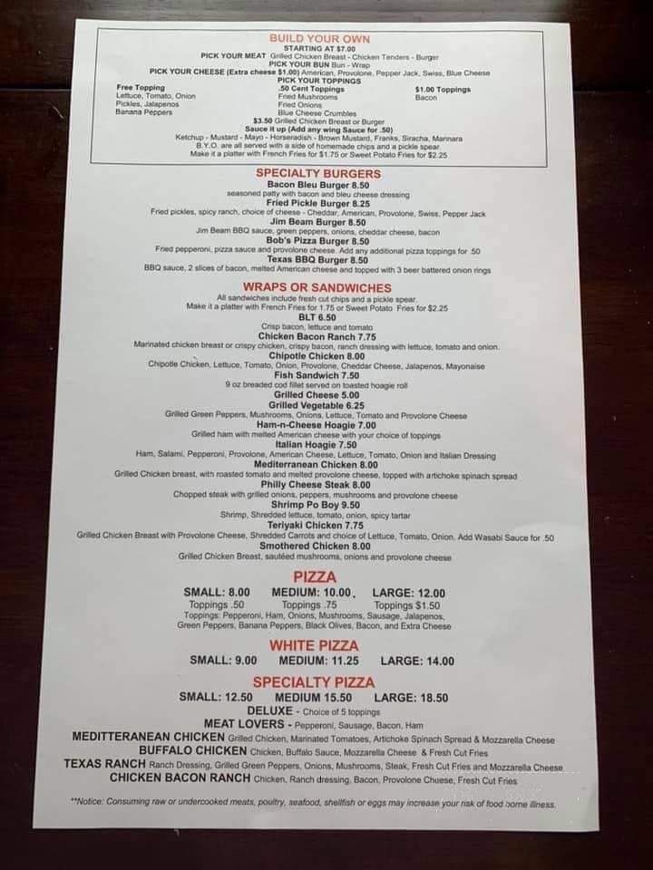 Cool Water saloon - Apollo, PA menu_pic