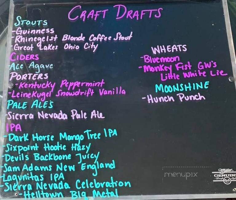Cool Water saloon - Apollo, PA menu_pic