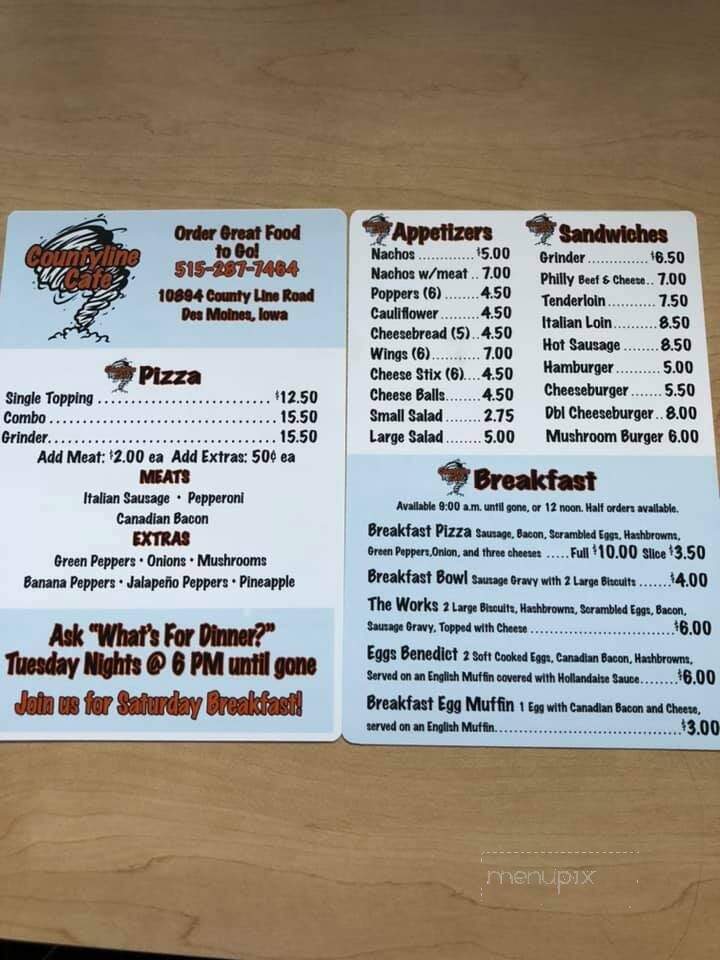 County Line Cafe - Des Moines, IA menu_pic