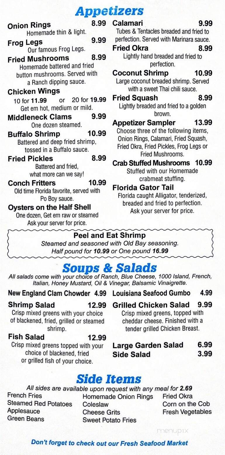 Deland Fish House - Deland, FL menu_pic