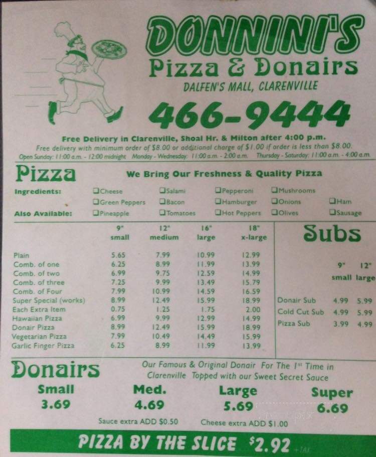 Donninis Pizza & Donairs - Clarenville, NL