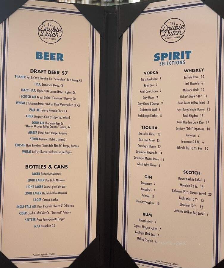 The Double Dutch Kitchen & Cocktails - Chandler, AZ menu_pic