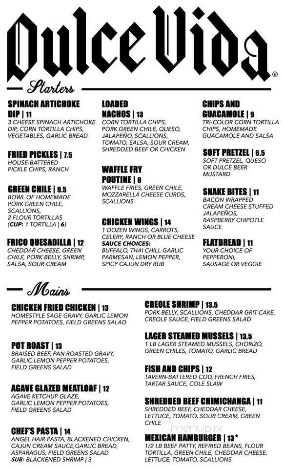 Dulce Vida - Denver, CO menu_pic