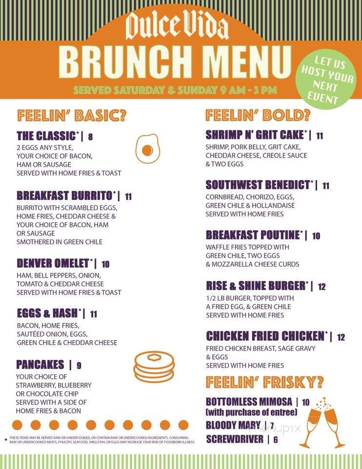 Dulce Vida - Denver, CO menu_pic